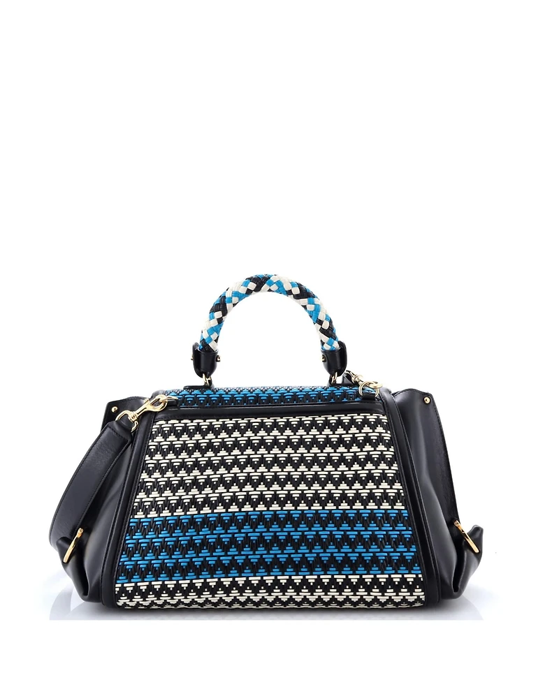 Pre-Owned Salvatore Ferragamo Medium Sofia Satchel Multicolor Woven Leather