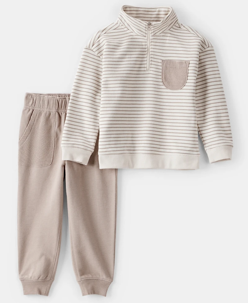 Carter's Boys Toddler 2T-5T 2-Piece Striped Long-Sleeve T-Shirt and Pants Set