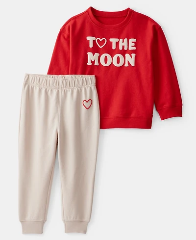 Carter's Boys Toddler 2T-5T 2-Piece To The Moon Long-Sleeve Sweatshirt and Joggers Set