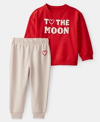 Carter's Boys Toddler 2T-5T 2-Piece To The Moon Long-Sleeve Sweatshirt and Joggers Set