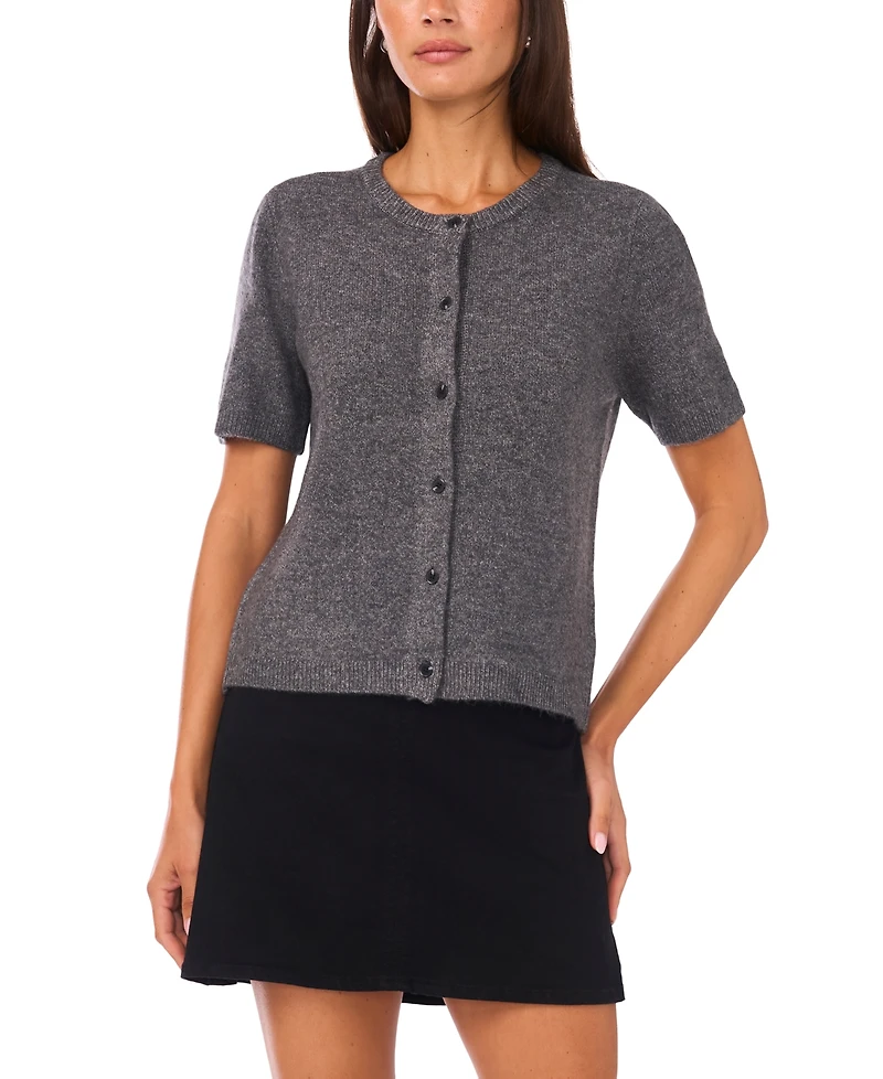 Vince Camuto Women's Crewneck Cropped Cardigan Sweater
