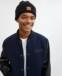 Coach Men's Leather Patch Bean Hat