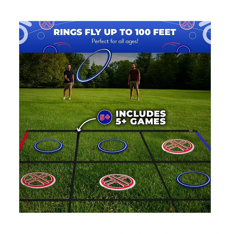 Fling Tac Toe (9ft x 9ft) Giant Tic Tac Toe Game Outdoor | Weatherproof Giant Outdoor Games for Adults and Family