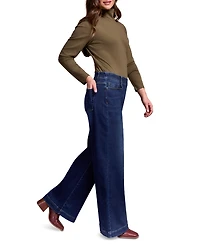 Tribal Women's Audrey Boundless Stretch Denim Pull-On Flare Jeans