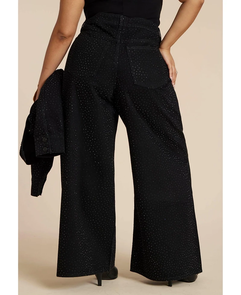 Eloquii Women's Embellished Rhinestone Jeans