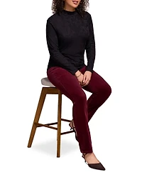 Tribal Women's Jacquard Knit Long Sleeve Mock Neck Top