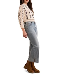 Tribal Women's Brooke Cuffed Palazzo Jeans