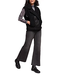 Tribal Women's Collared Sleeveless Sherpa Vest