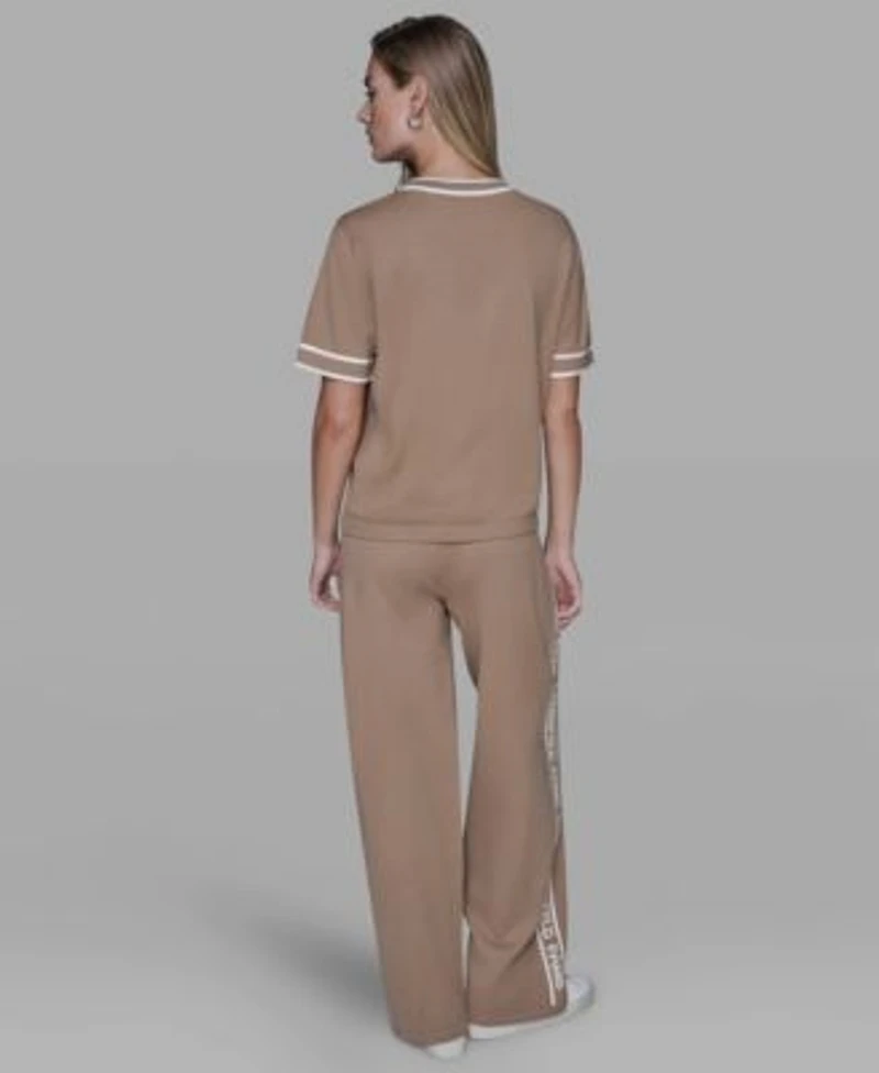 Karl Lagerfeld Paris Womens Logo Detail Sweater Pants