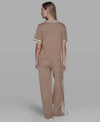 Karl Lagerfeld Paris Womens Logo Detail Sweater Pants