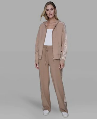 Karl Lagerfeld Paris Womens Logo Detail Long Sleeve Jacket Logo Detail Pants