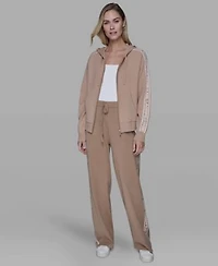 Karl Lagerfeld Paris Womens Logo Detail Long Sleeve Jacket Logo Detail Pants