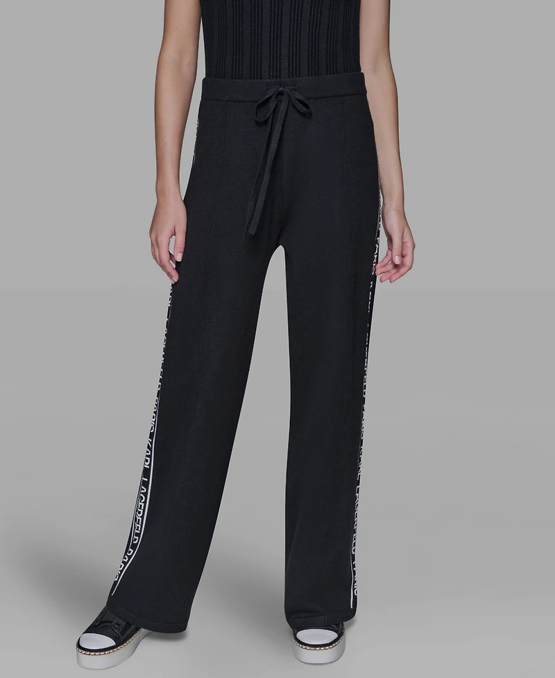 Karl Lagerfeld Paris Women's Logo Detail Pants