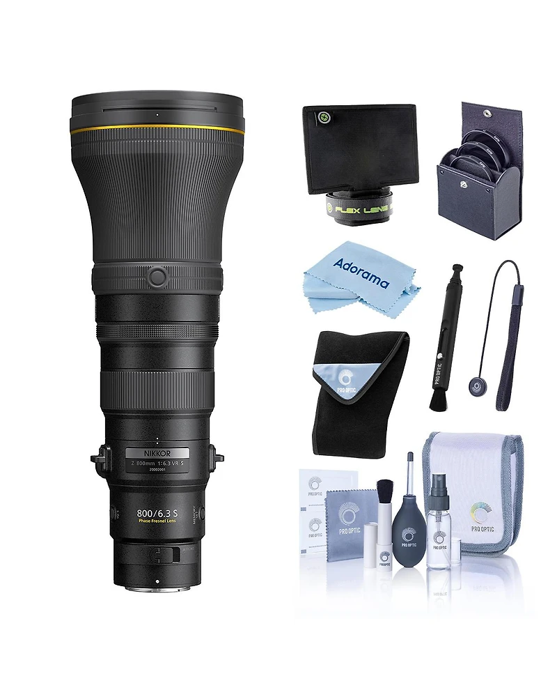 Nikon Nikkor Z 800mm f/6.3 Vr S Lens, Bundle with 46mm Filter Kit, Lens Wrap, Lens Shade, Cleaning Kit, Lens Pen Cleaner, Microfiber Cleaning Cloth