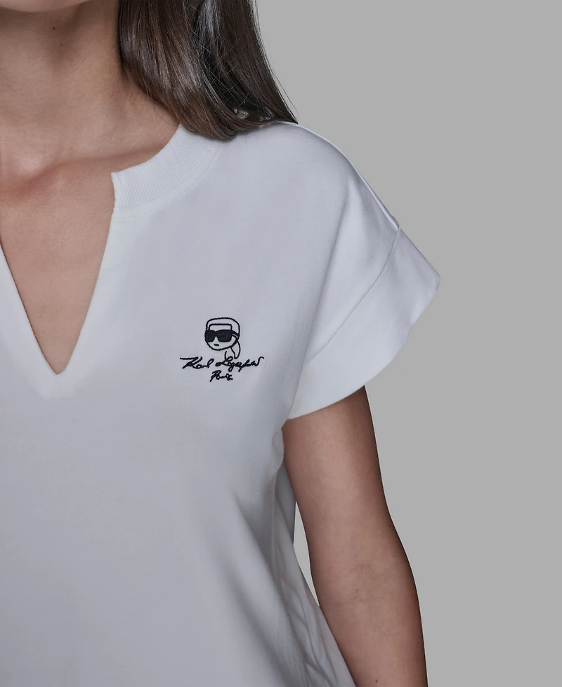 Karl Lagerfeld Paris Women's V-Neck Top
