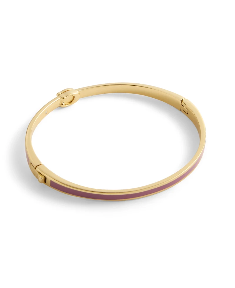 Coach Gold-Tone Signature C Enamel Bangle Bracelet