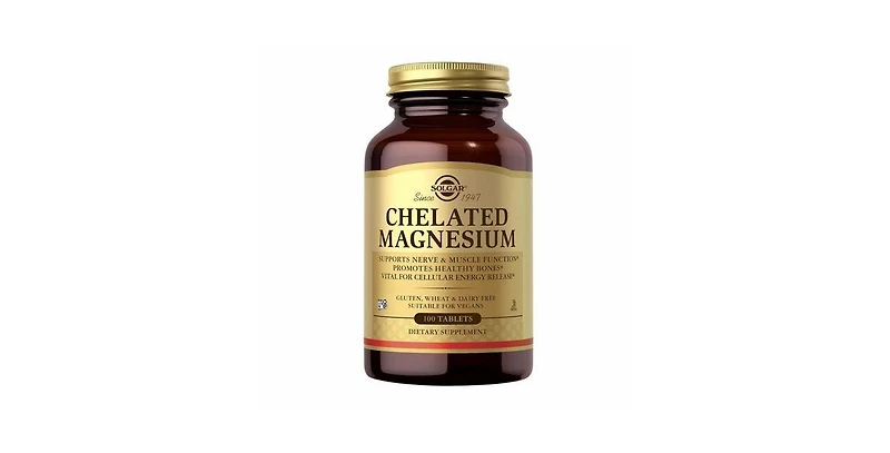 Solgar Chelated Magnesium Tablets ,100 Tabs
