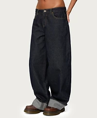 Edikted Women's Kella Extra Oversized Low Rise Jeans