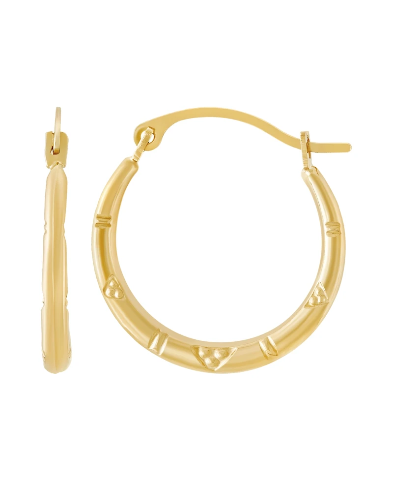 Macy's Patter Hoop Earrings in 14K Yellow Gold