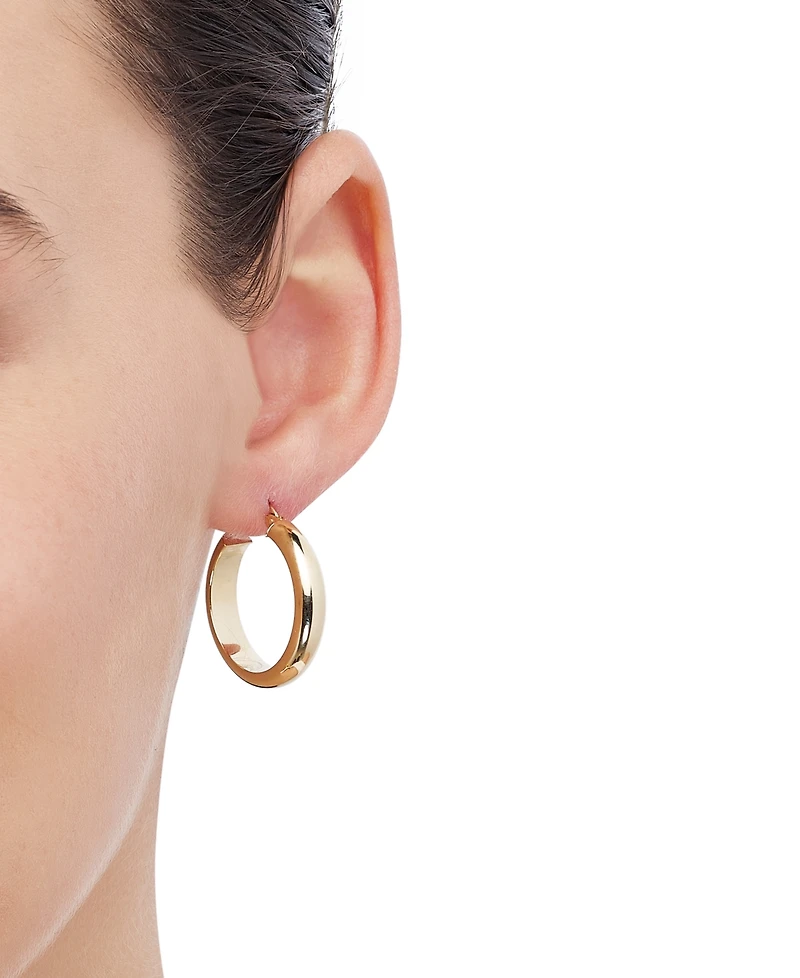 Macy's Polished Tube Hoop Earrings in 14K Yellow Gold