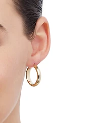 Macy's Polished Tube Hoop Earrings in 14K Yellow Gold