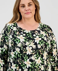 Jm Collection Plus Beth Scoop-Neck Top