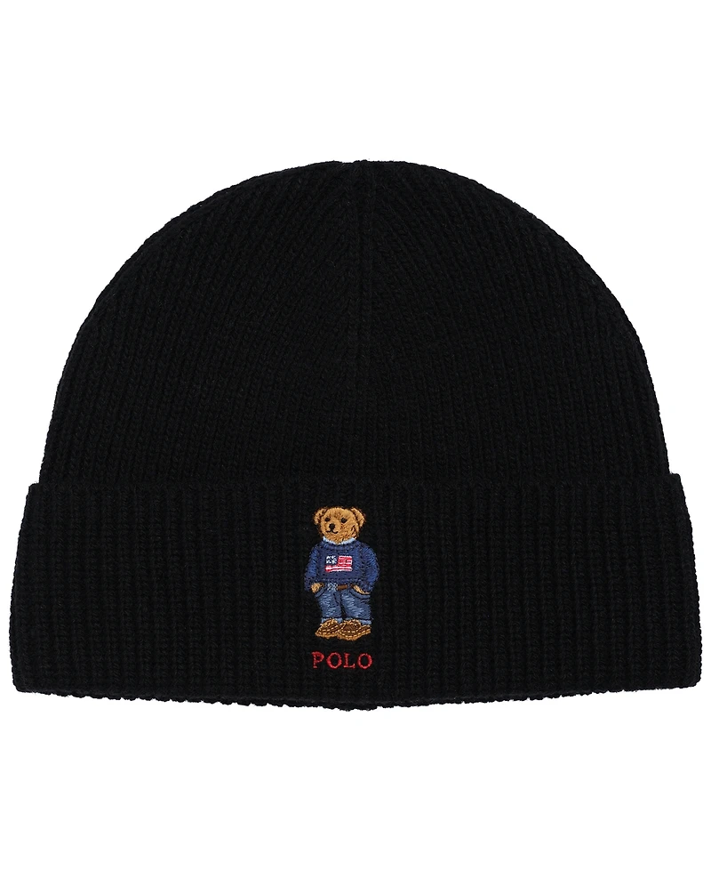 Polo Ralph Lauren Men's Solid Flag Bear Beanie