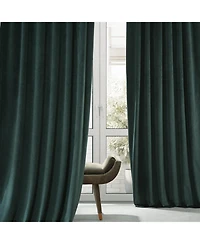 Half Price Drapes Spirit Green Signature Plush Velvet Hotel Blackout Curtain