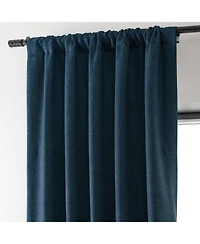 Half Price Drapes Voyager Blue Faux Linen Hotel Blackout Curtain