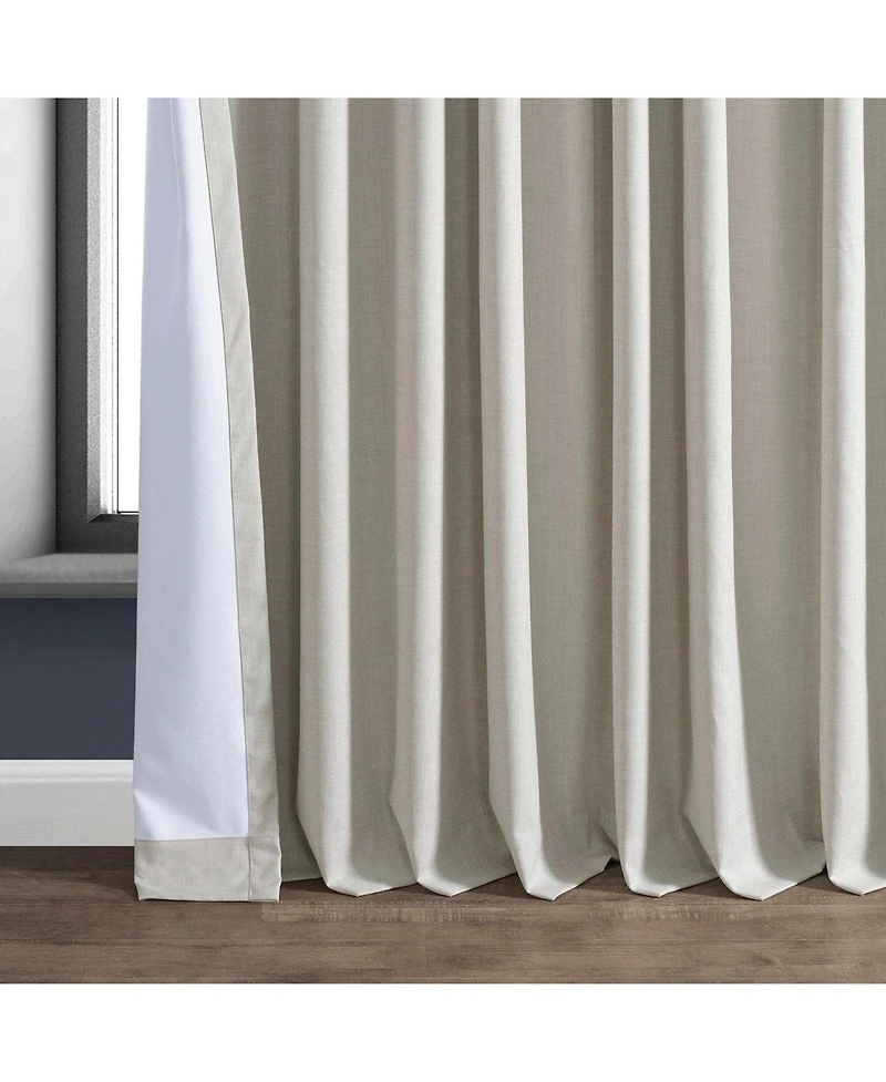 Half Price Drapes Warm White Extra Wide Performance Linen Hotel Blackout Curtain