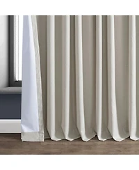 Half Price Drapes Warm White Extra Wide Performance Linen Hotel Blackout Curtain