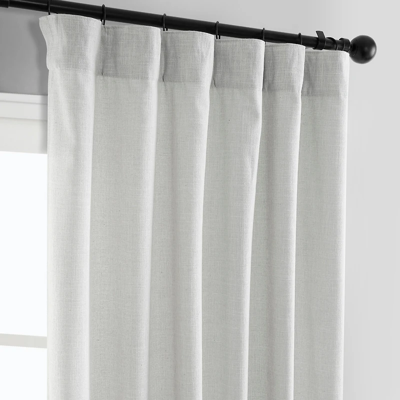 Half Price Drapes Off White Simply Faux Linen Curtain Pair (2 Panels)