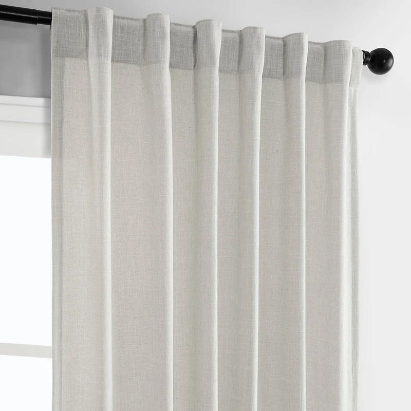 Half Price Drapes Light Sand Simply Faux Linen Curtain Pair (2 Panels)