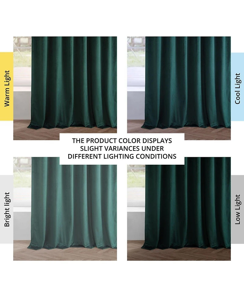 Half Price Drapes Deep Green Simply Velvet Room Darkening Curtain Pair (2 Panels)