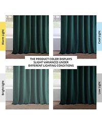 Half Price Drapes Deep Green Simply Velvet Room Darkening Curtain Pair (2 Panels)