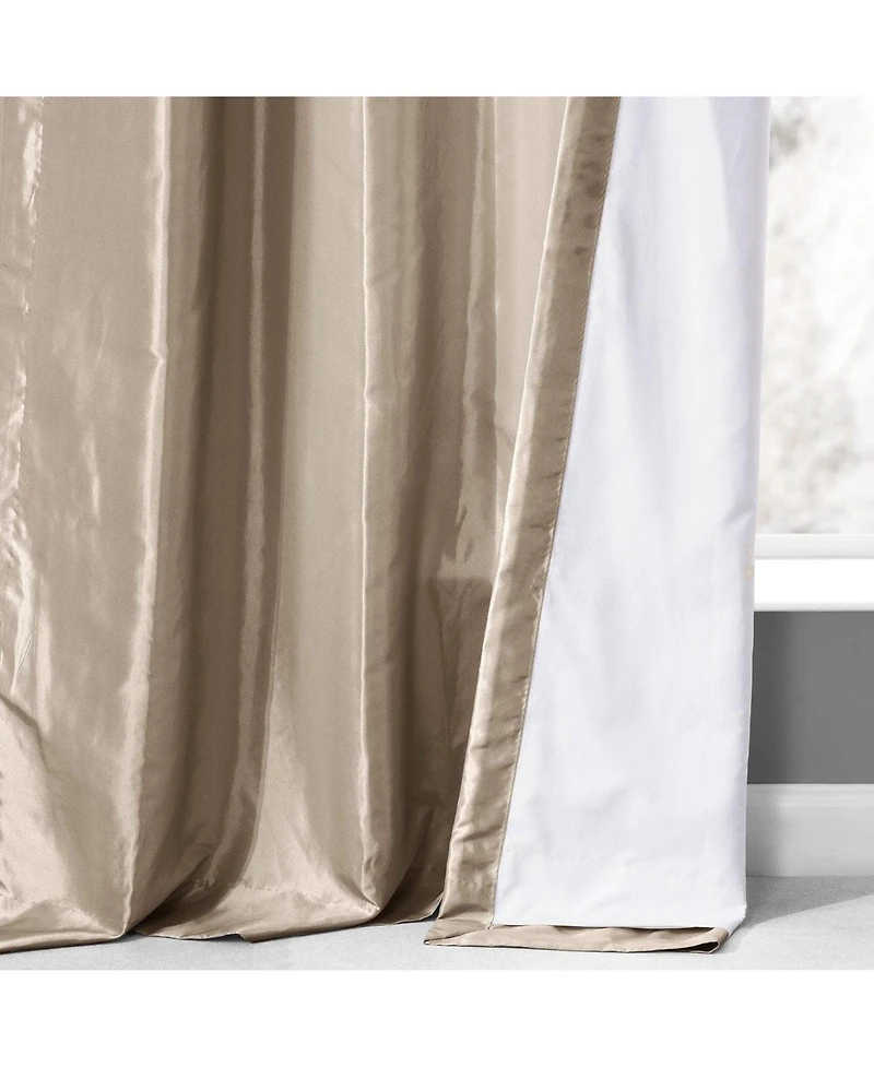 Half Price Drapes Antique Beige Ruched Solid Faux Silk Taffeta Room Darkening Curtain