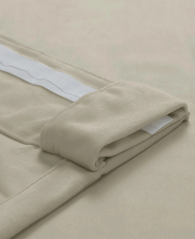 Half Price Drapes Light Ivory Simply Velvet Room Darkening Curtain Pair (2 Panels