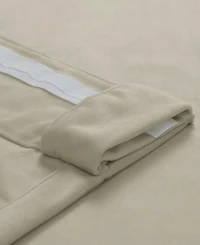 Half Price Drapes Light Ivory Simply Velvet Room Darkening Curtain Pair (2 Panels