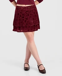 Sincerely Jules Juniors' Flocked Ruffle Lace Skirt