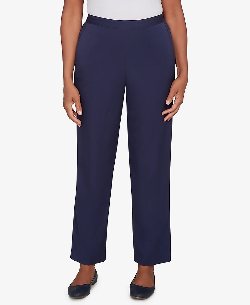 Alfred Dunner Petite Saratoga Springs Side Seam Pocket Short Length Twill Pants