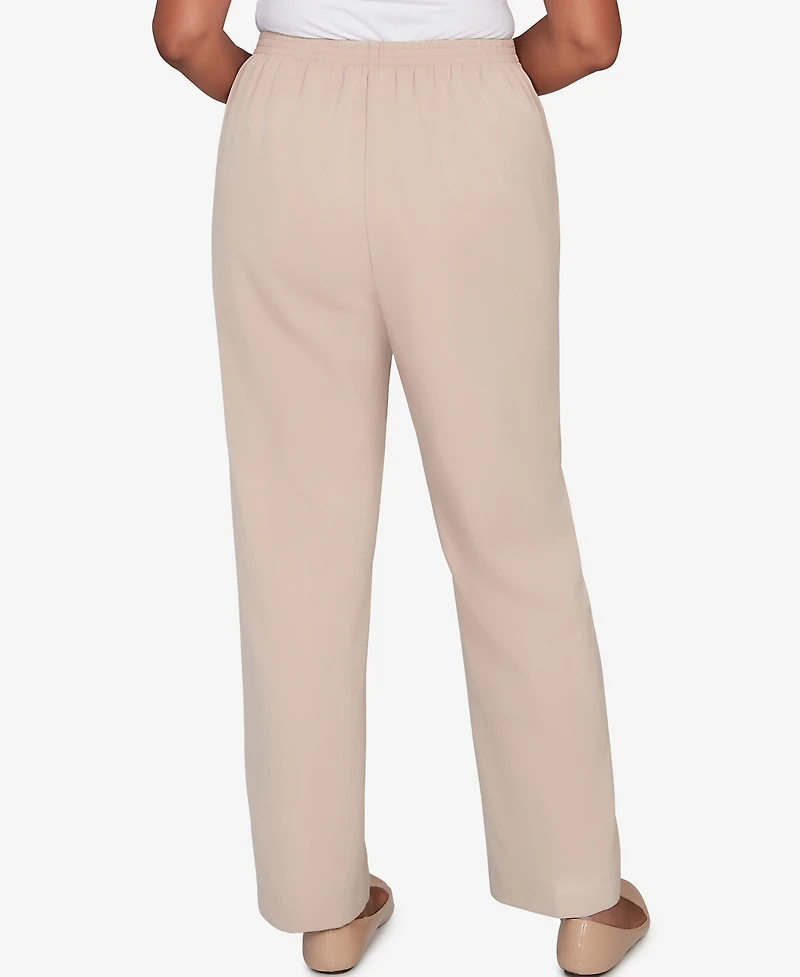 Alfred Dunner Petite Saratoga Springs Side Seam Pocket Average Length Twill Pants