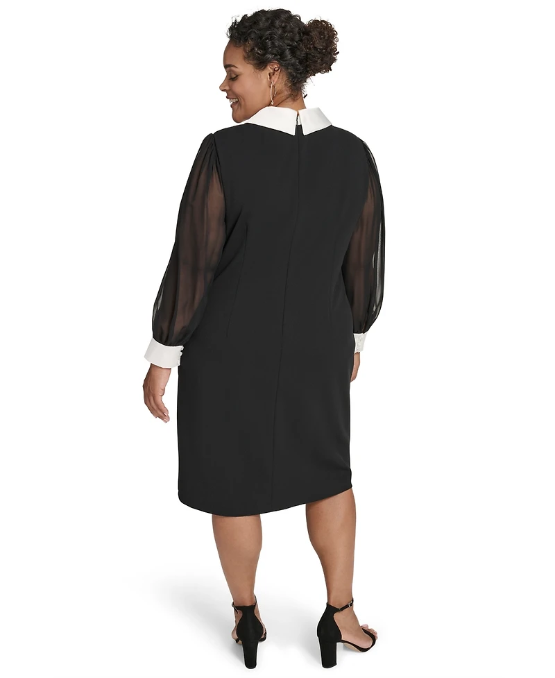 Jessica Howard Plus Size Collared Sheath Dress