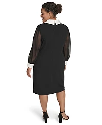 Jessica Howard Plus Size Collared Sheath Dress