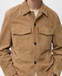 Mango Men's Leather Pockets Jacket