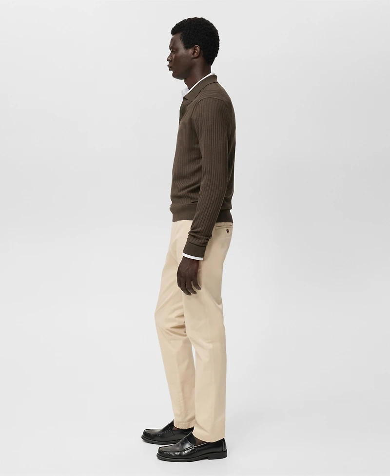 Mango Men's Barna Slim-Fit Twill Chino Pants