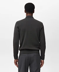 Mango Men's Breathable Zip-Neck Sweater