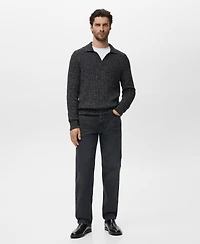 Mango Men's Cotton Polo-Neck Sweater
