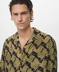 Mango Men's Flowy Printed Shirt