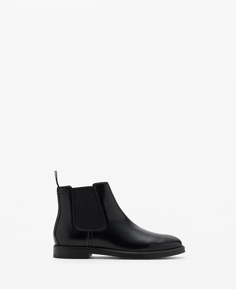 Mango Men's Leather-Effect Chelsea Ankle Boots