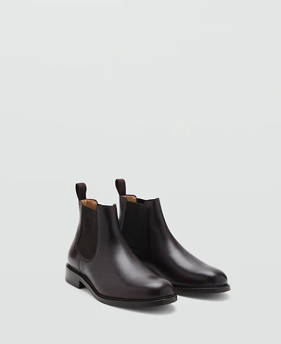 Mango Men's Polished Leather Chelsea Boots